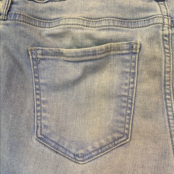 Rockstar Super Skinny Jeans Old Navy Silver Rivets & Button Lt Blue 2% Spandex - Picture 5 of 16